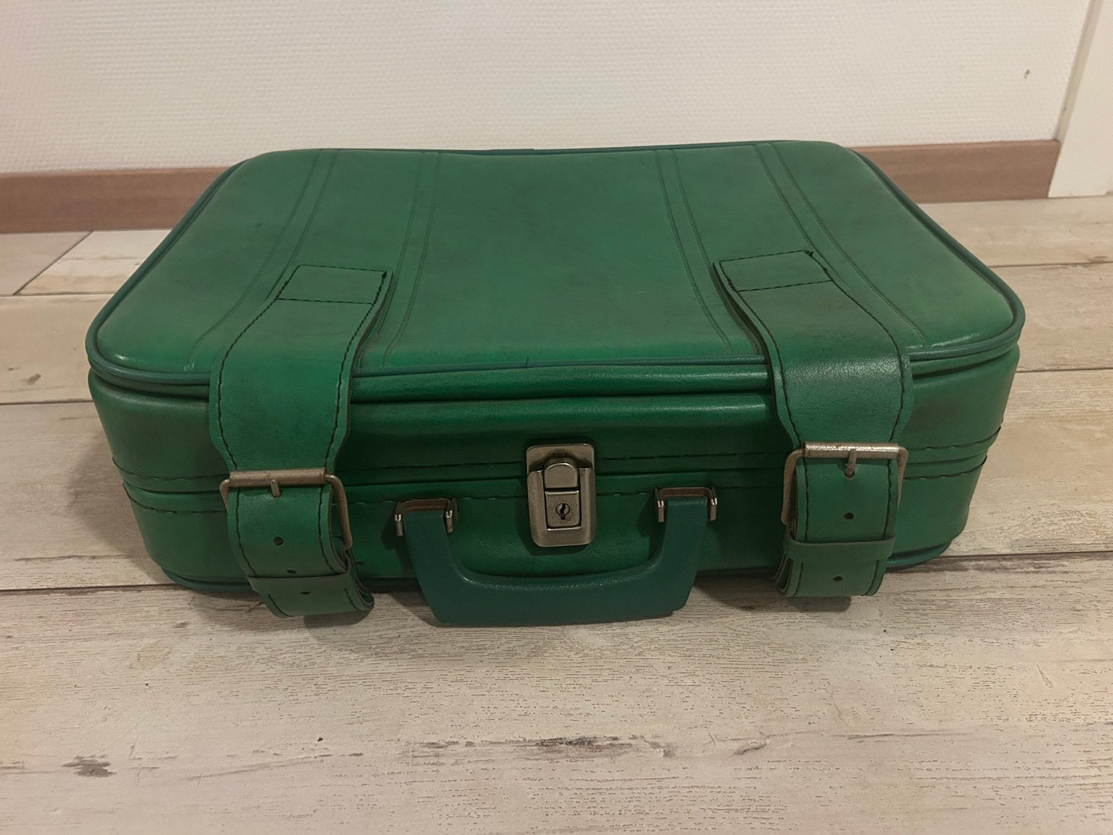 Vintage groene koffer, Ophalen of Verzenden, Zo goed als nieuw, Hard kunststof