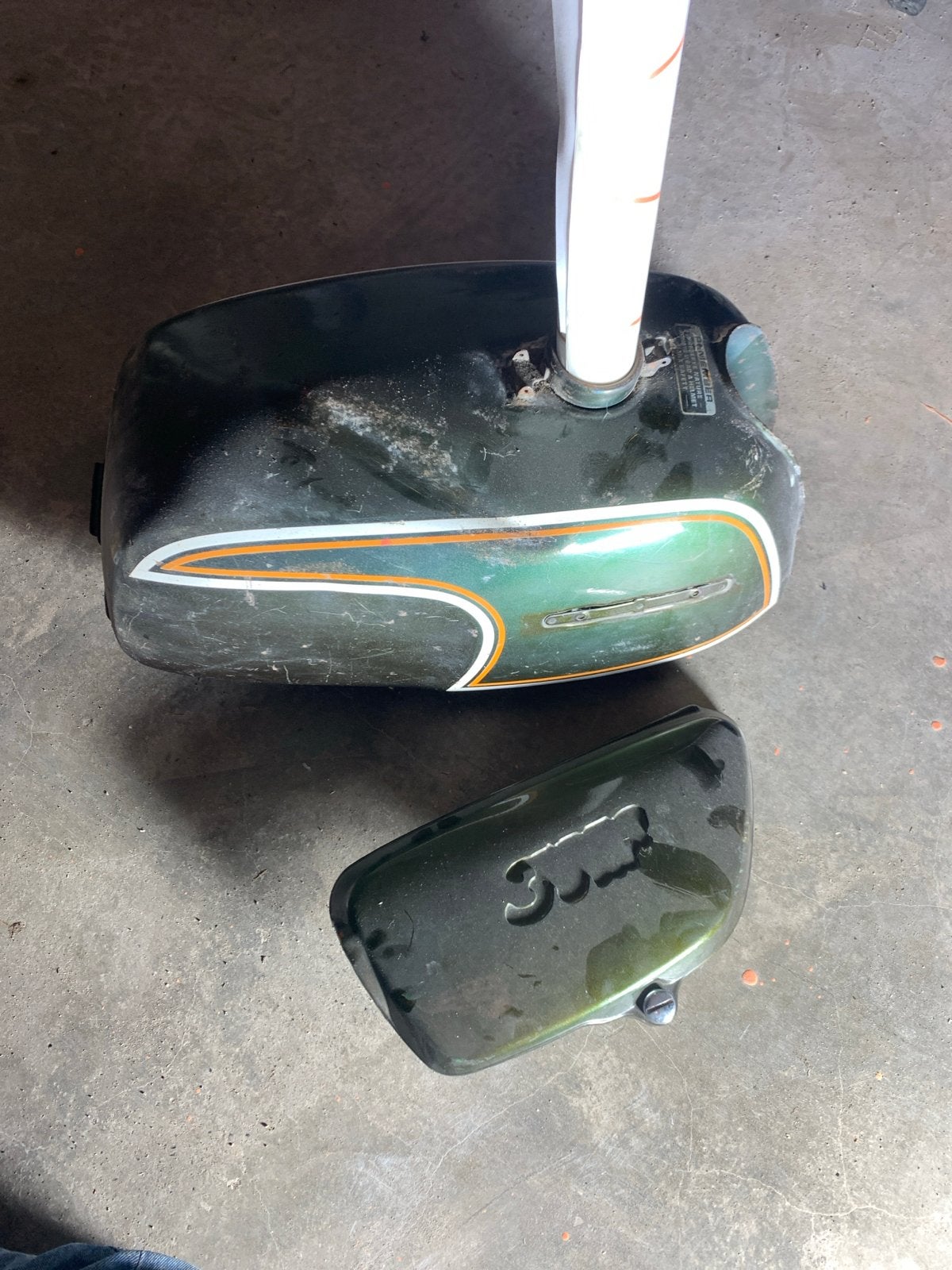 Honda CB350F CB350 tank zijpaneel decalset incl deuk, Ophalen of Verzenden