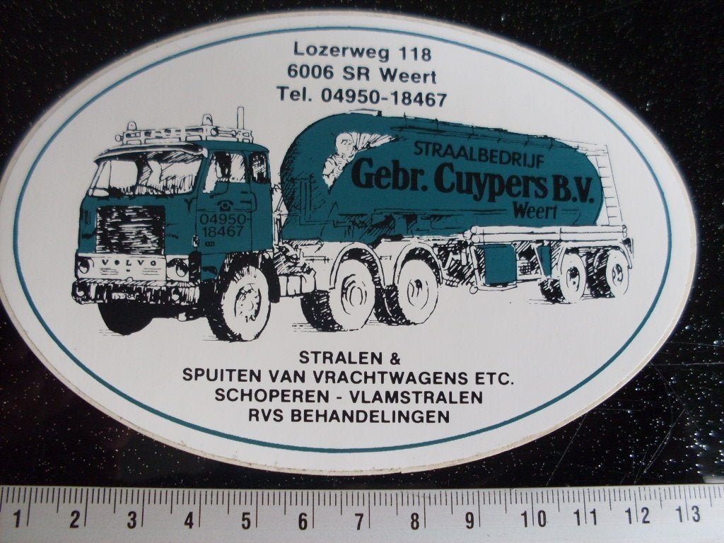 sticker straalbedrijf Gebr. Cuypers weert stralen en spuiten, Verzenden, Zo goed als nieuw, Bedrijf of Vereniging