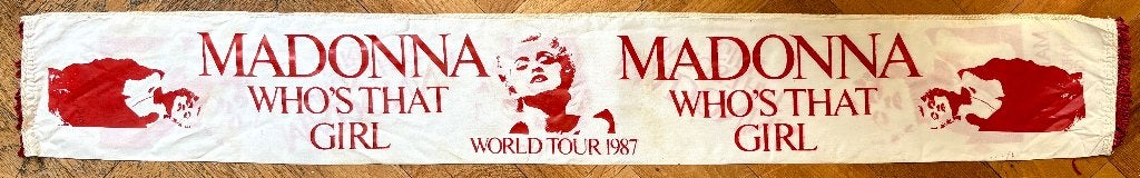 Madonna Who's That Girl World Tour 1987 Sjaal, Verzamelen, Gebruikt, Rechthoekig Liggend, Ophalen of Verzenden, A1 t/m A3