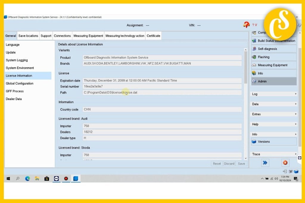 ODIS Service v25.0.1 ODIS Engineering v19.0.0, Verzenden