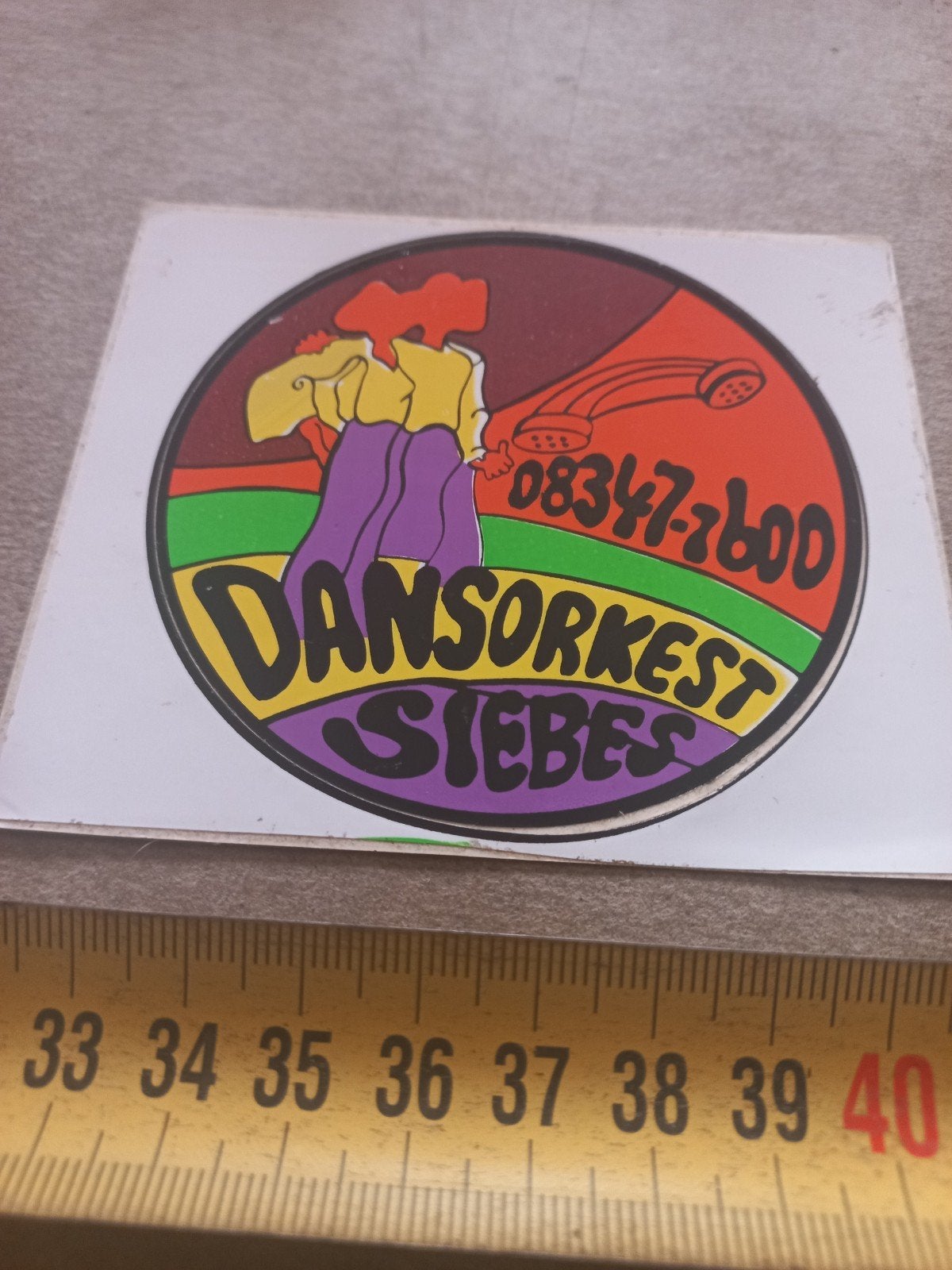 Vintage Dansorkest Siebes Sticker - Jaren '70, Ophalen of Verzenden, Gebruikt, Overige typen