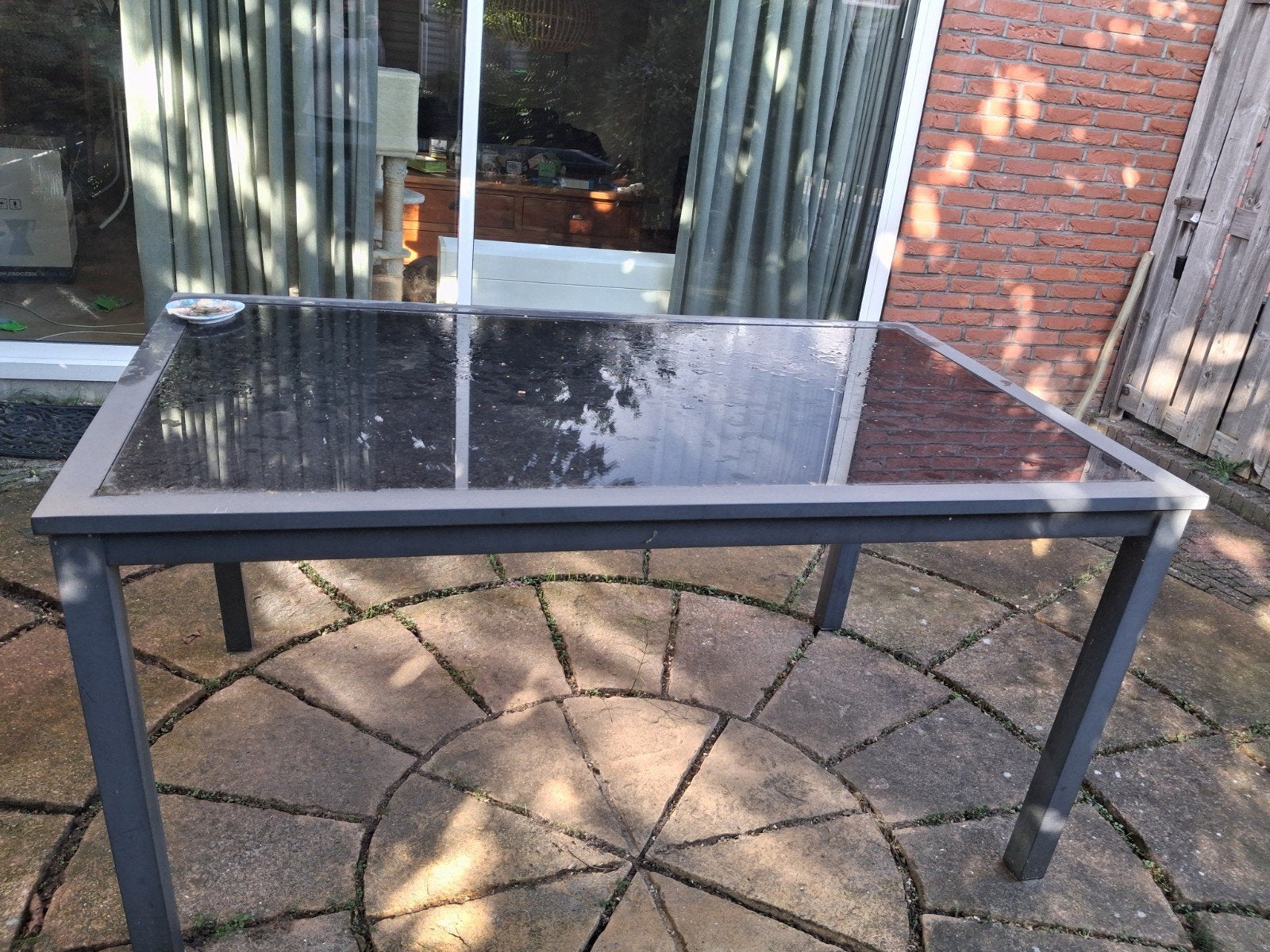gratis tuintafel, Ophalen of Verzenden, Gebruikt, Rechthoekig, Aluminium