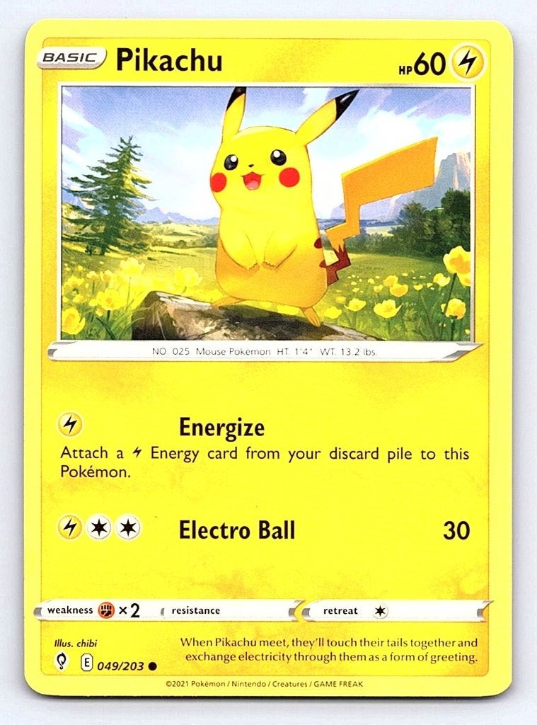 Pikachu EVS 49 non-holo 3x beschikbaar, Ophalen of Verzenden, Zo goed als nieuw, Foil