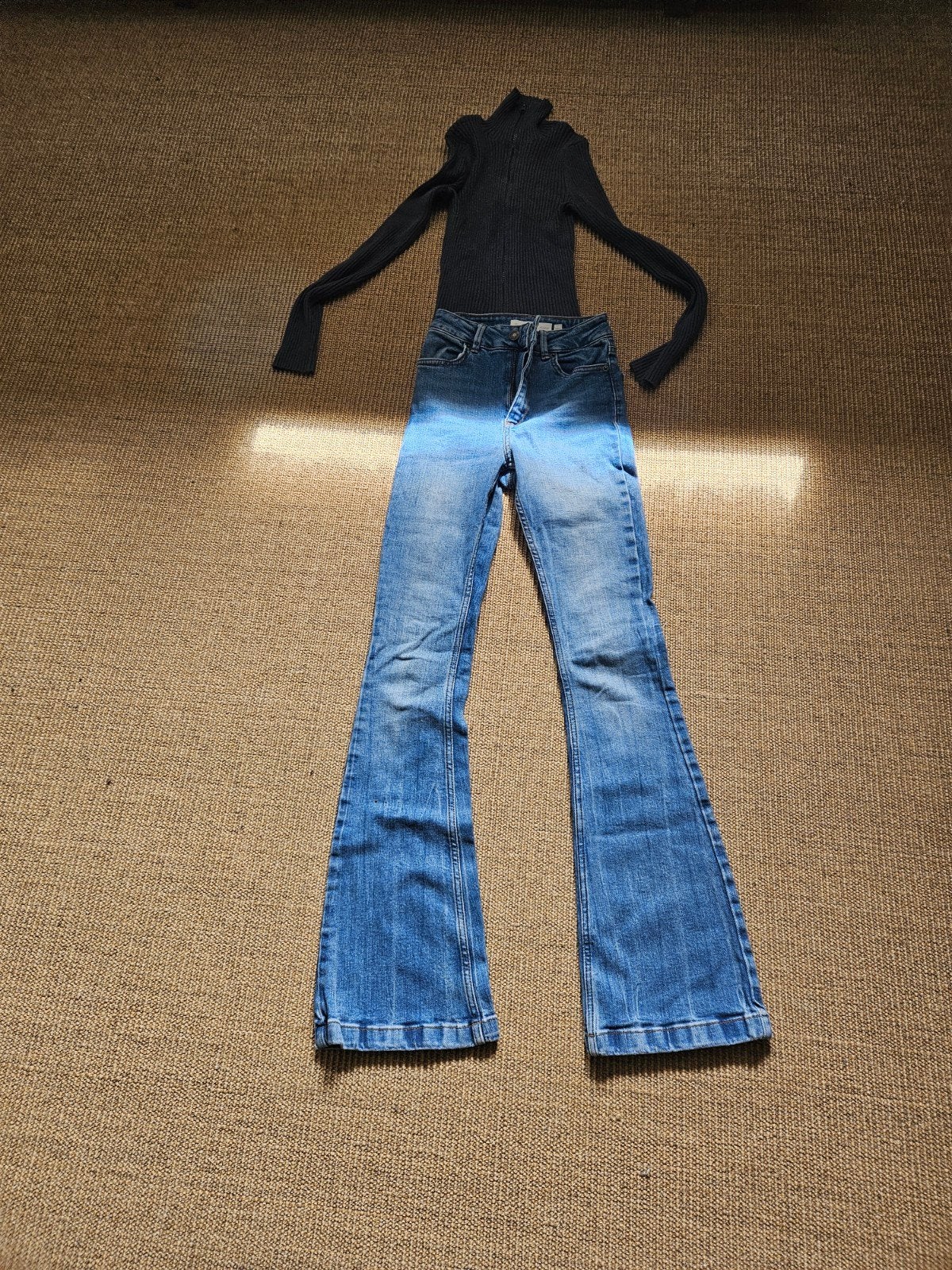 Subdued maat 23 soft flare jeans met truitje one size, Blauw, Overige jeansmaten, Ophalen of Verzenden, Subdued