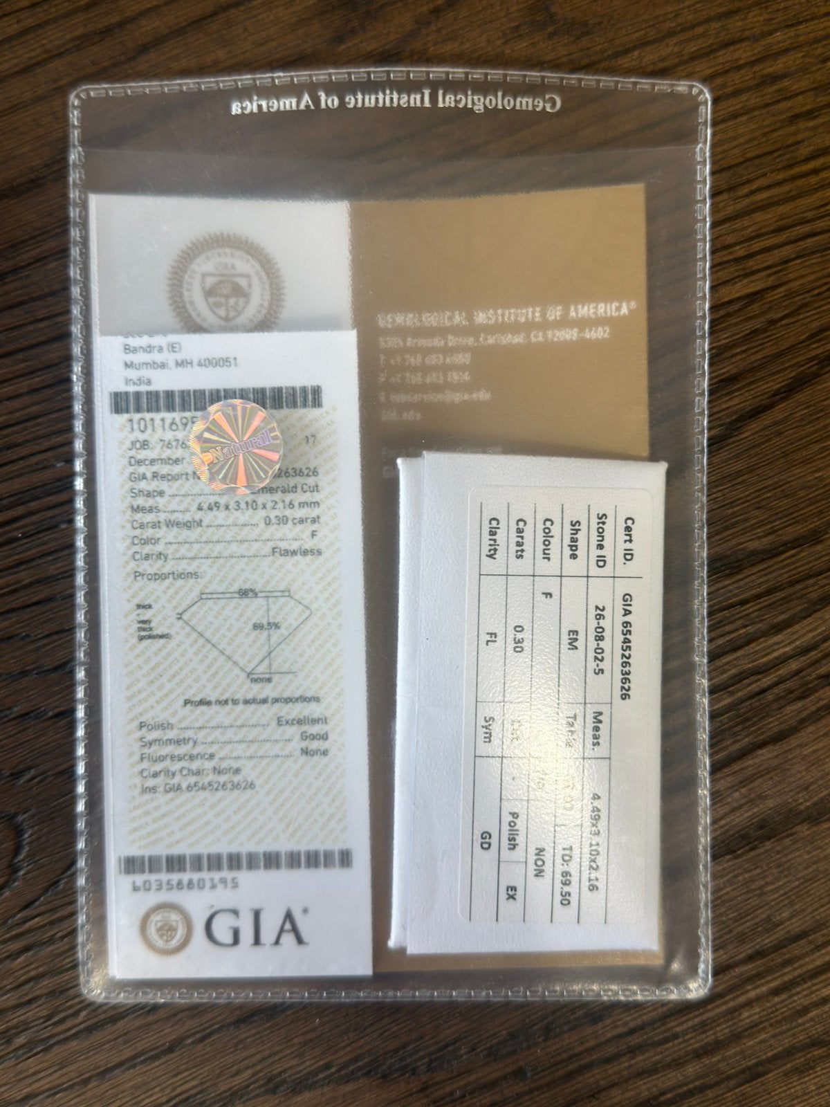Natuurlijke Diamant 0,30 Karaat – GIA – F / Flawless, Sieraden, Tassen en Uiterlijk, Ophalen of Verzenden, Zo goed als nieuw