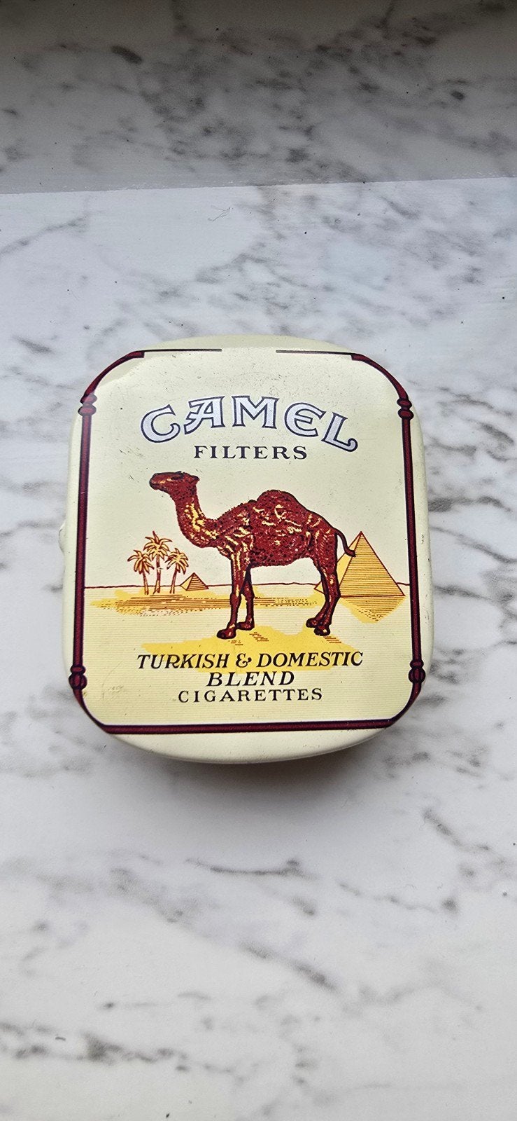 Vintage Camel Filters sigarettenblikje - Made in U.S.A., Ophalen of Verzenden, Gebruikt, Overige