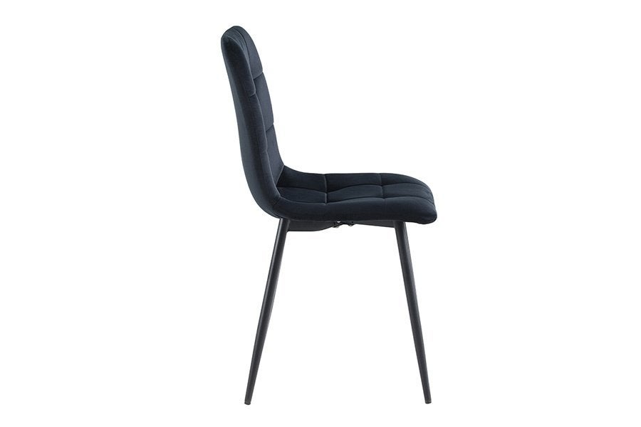 4x Eetkamerstoelen / Dining chairs zwart fluweel velvet