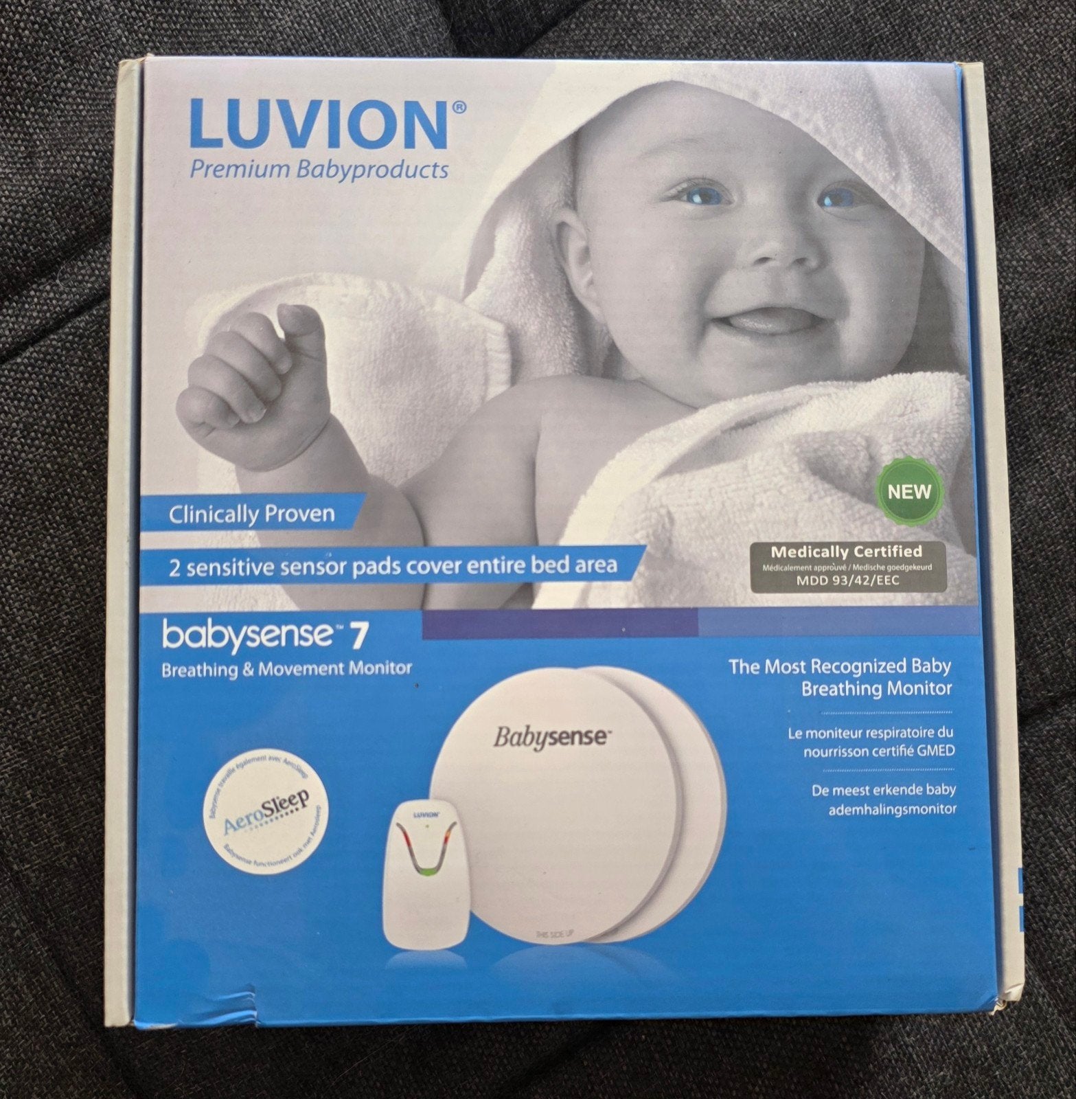 Luvion Babysense 7 Ademhalings- en Bewegingsmonitor, Ophalen of Verzenden, Nieuw