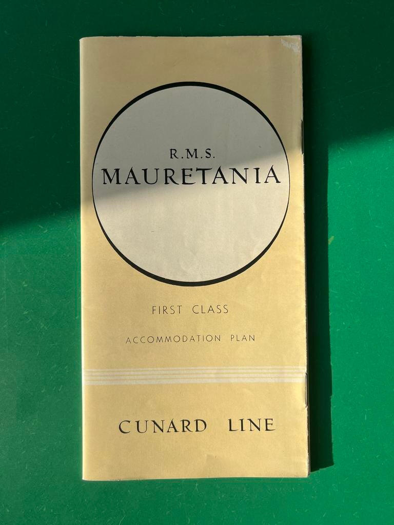 rms Mauretania First Class Accommodatie Plan Cunard Line, Verzamelen, Scheepvaart, Zo goed als nieuw, Boek of Tijdschrift, Ophalen of Verzenden