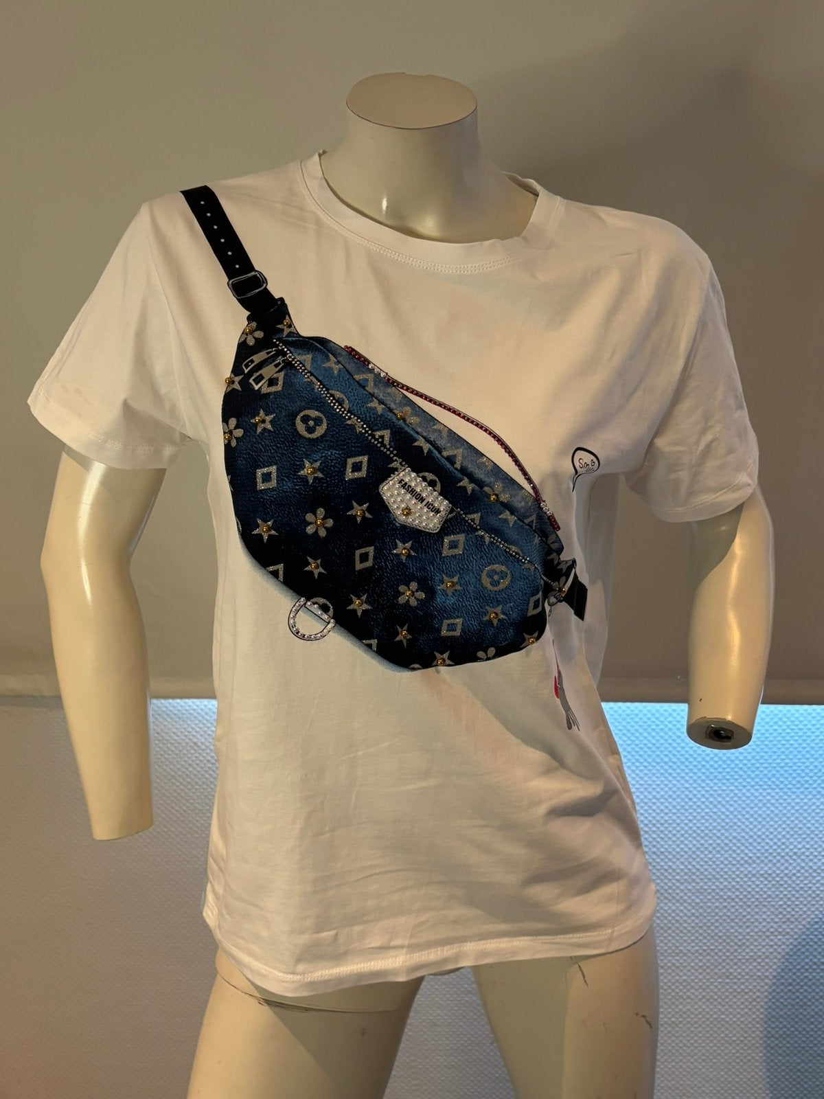 Misskiss shirt met leuke print onesize, ., Wit, Ophalen of Verzenden, Zo goed als nieuw