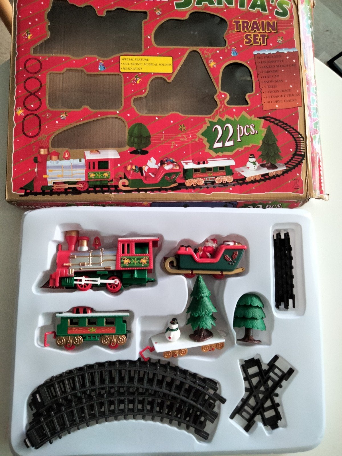 Nieuw Leuke Kersttrein trein Muziek en Verlichting wagons, Diversen, Ophalen of Verzenden, Nieuw