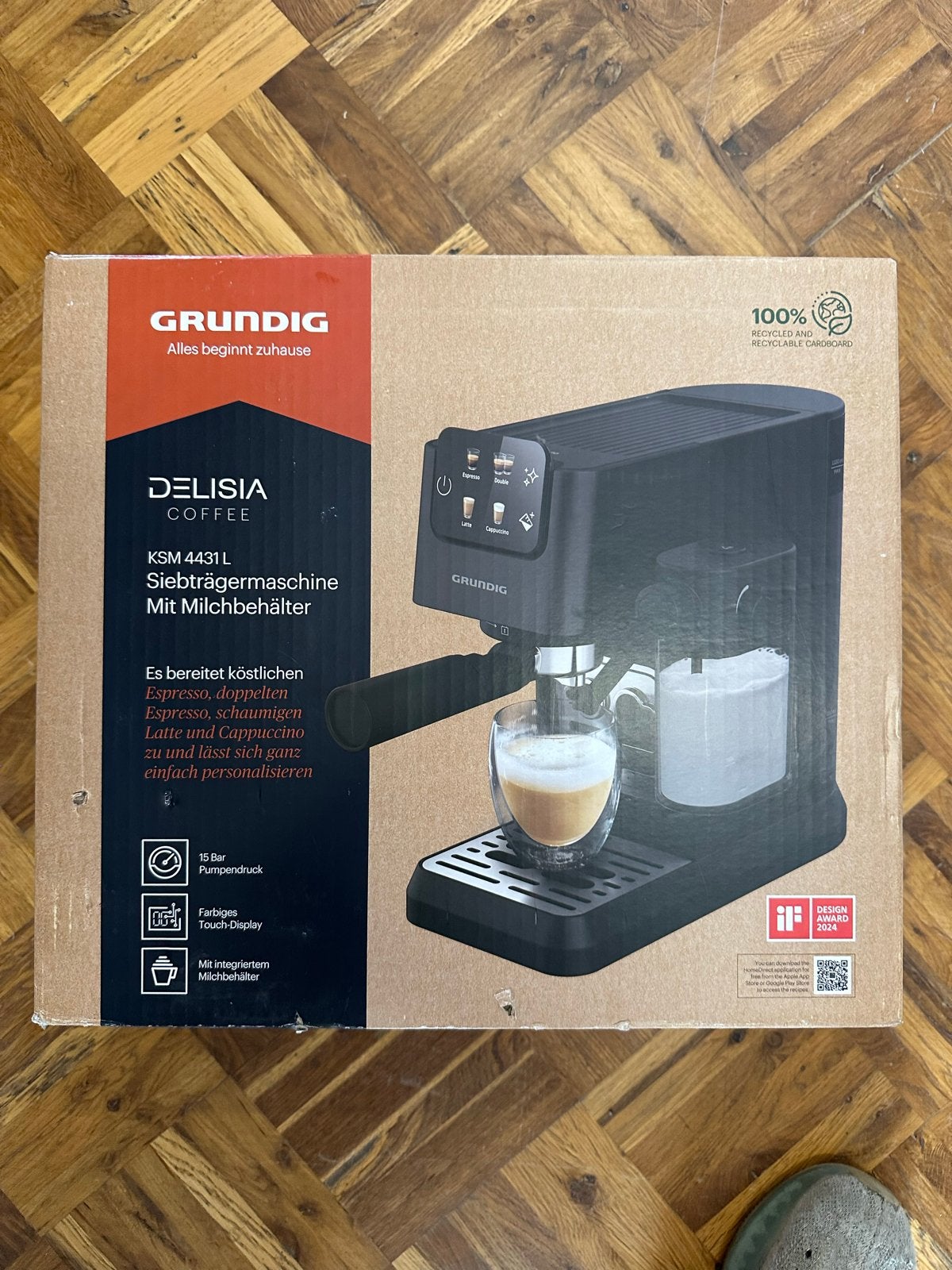 Grundig  koffie/Espressomachine Nieuw, Afneembaar waterreservoir, Espresso apparaat, Nieuw, 2 tot 4 kopjes