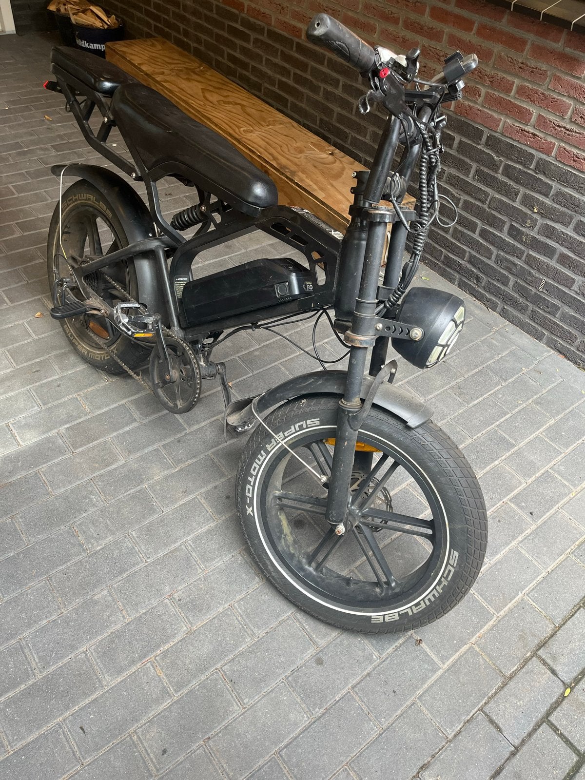 V20 Fatbike E-bike - Zwart, Fietsen en Brommers, Elektrische fietsen, Gebruikt, 51 tot 55 cm, 50 km per accu of meer, Ophalen