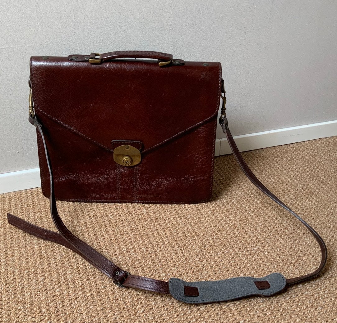 Vintage Leren Tas, Sieraden, Tassen en Uiterlijk, Ophalen of Verzenden