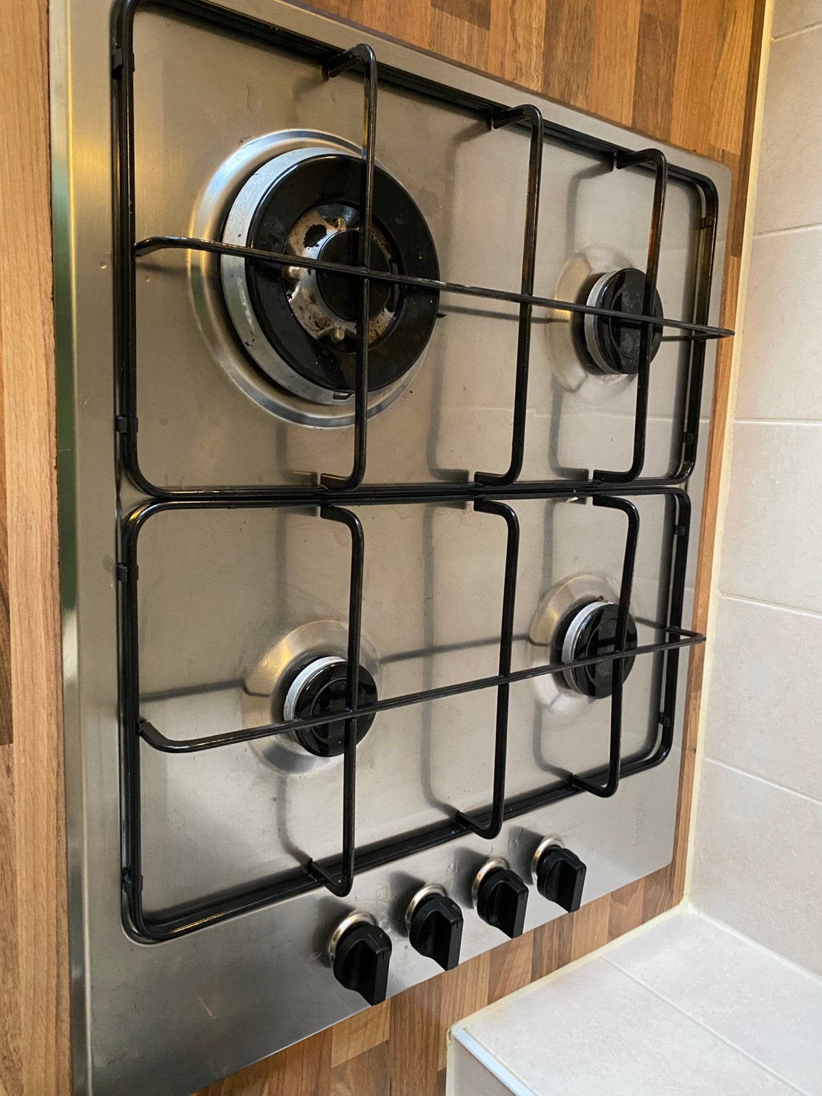 Gaskookplaat zanussi, Witgoed en Apparatuur, Ophalen, 4 kookzones, Zo goed als nieuw, Inbouw