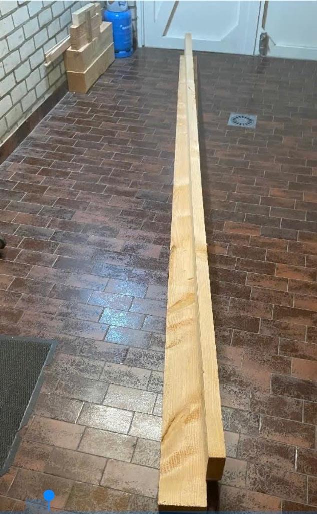 2x Douglas balken, Doe-het-zelf en Verbouw, Hout en Planken