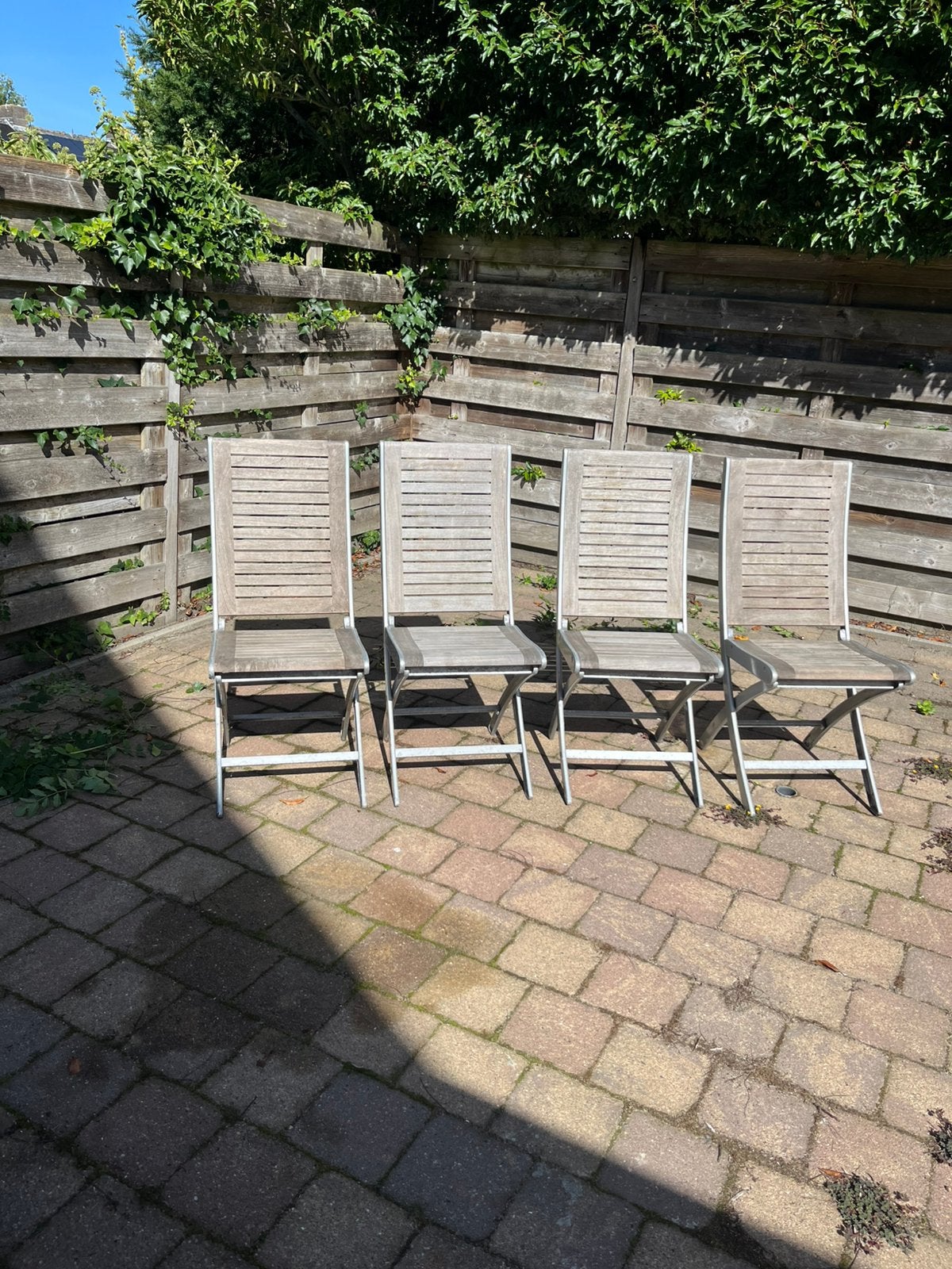 Hardhouten opklapbare tuinstoelen te koop, Tuin en Terras, Tuinstoelen, Ophalen, Gebruikt, Hout