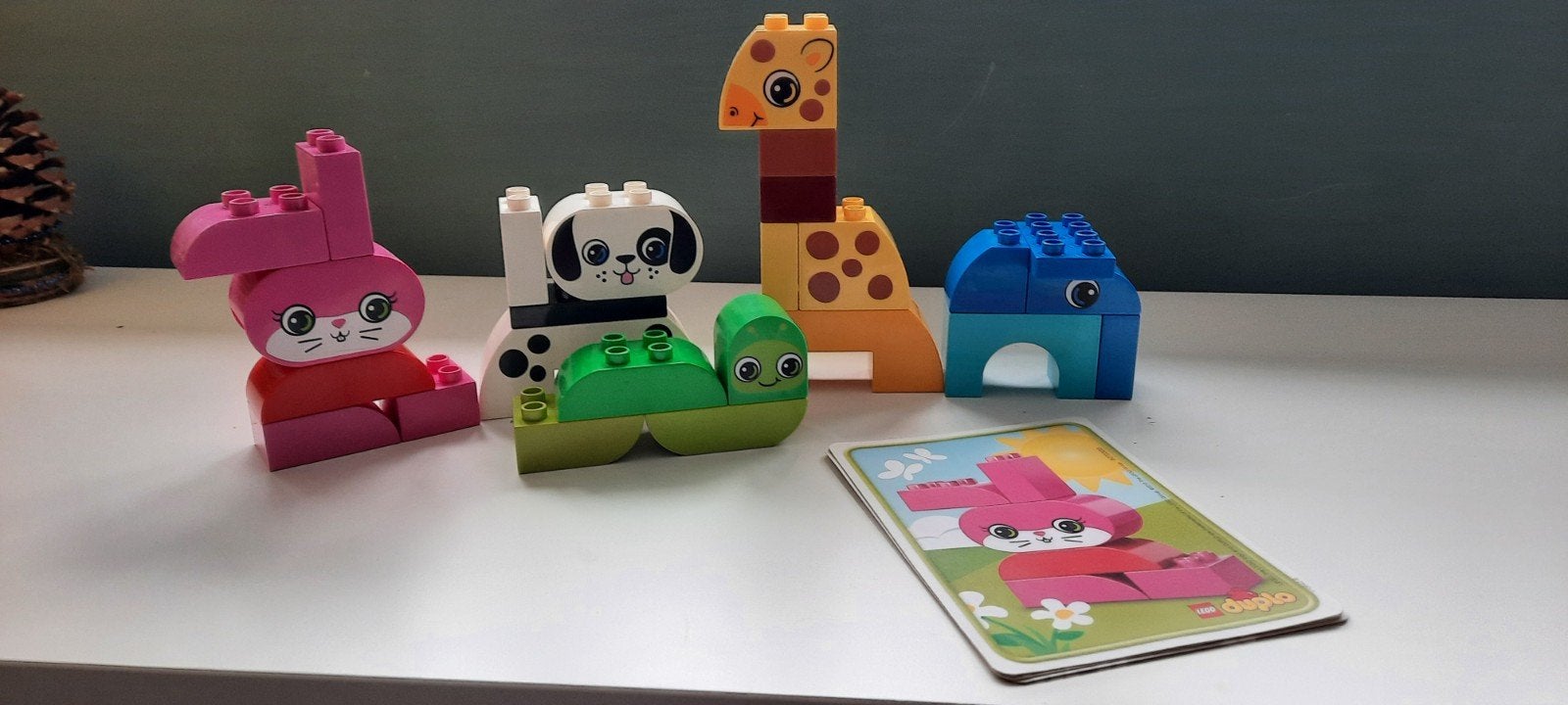 Lego Duplo Dieren: Konijn, Hond, Slak, Giraffe, Olifant, Inclusief minifiguren, Overige thema's, Ophalen of Verzenden, Zo goed als nieuw