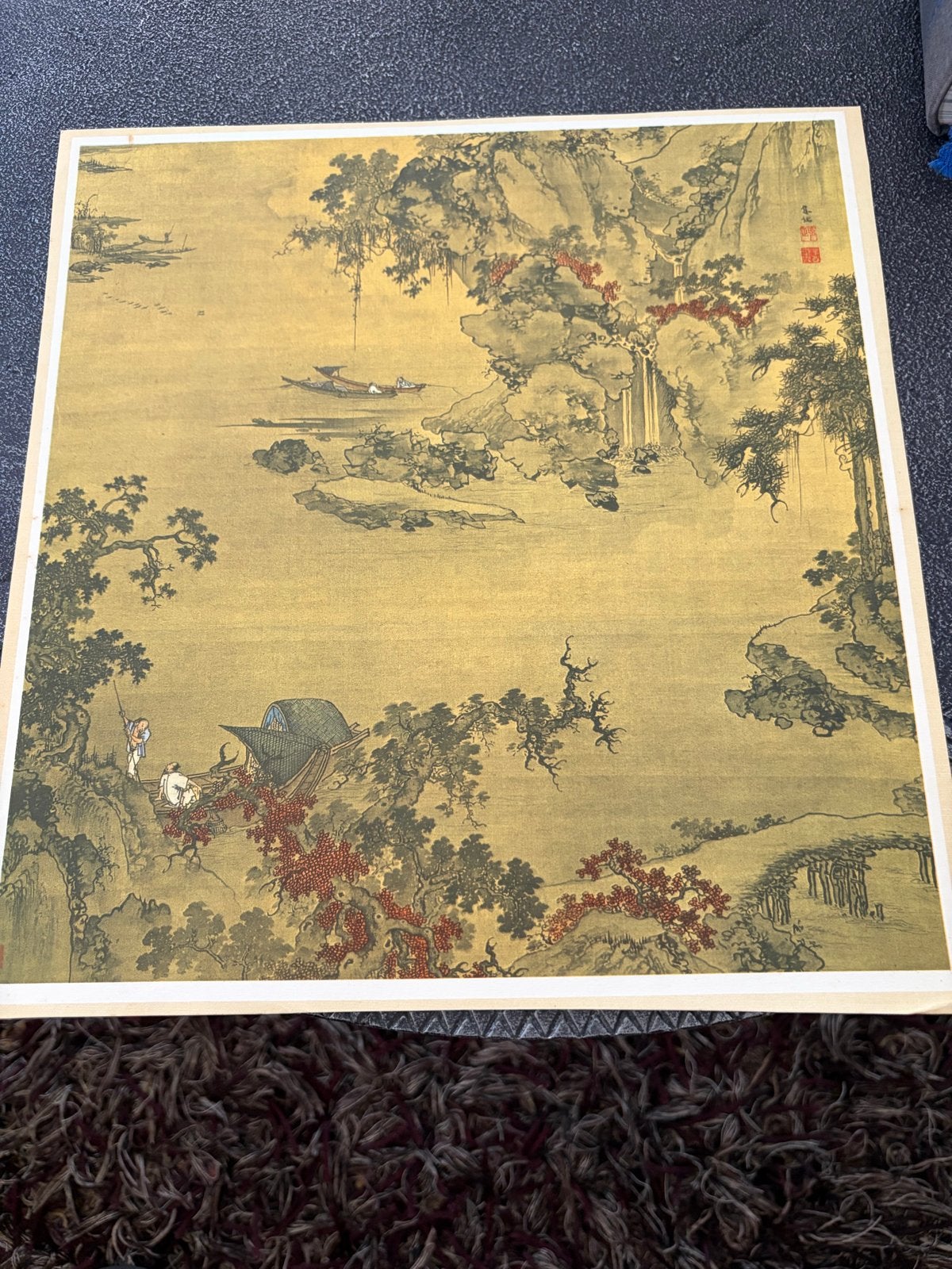 Set van 2 Chinese lithografieën met landschappen, Ophalen of Verzenden, Landschappen, Lithografie