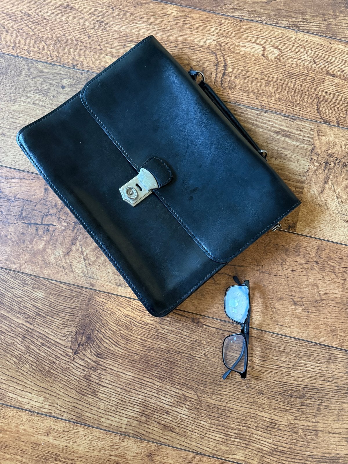 Zwarte Leren Aktetas/Laptoptas - Tijdloos & Praktisch, Sieraden, Tassen en Uiterlijk, Overige Accessoires, Zo goed als nieuw, Ophalen of Verzenden