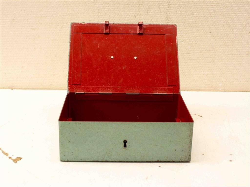 Metalen geldkistje 38680, Ophalen of Verzenden, Gebruikt, 50 tot 100 cm, Minder dan 50 cm