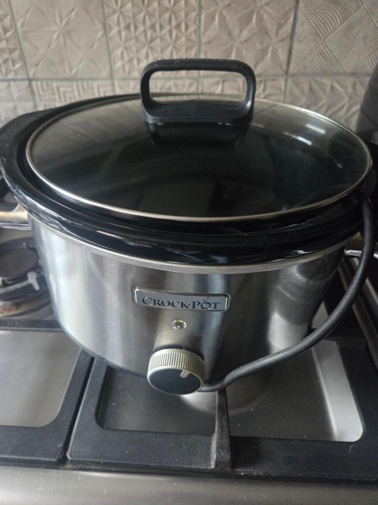 Crock-Pot Slowcooker - RVS met glazen deksel, Witgoed en Apparatuur, Slowcookers, Ophalen, Zo goed als nieuw