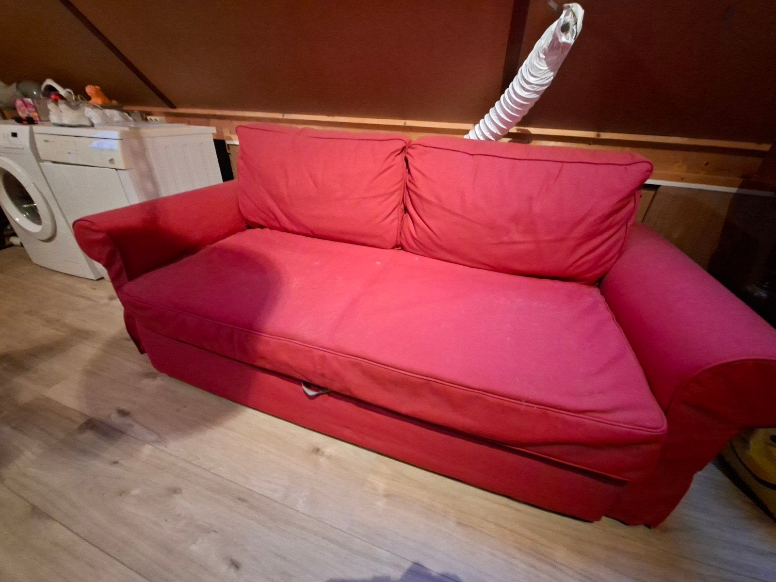 IKEA BACKABRO slaapbank - Rood, Huis en Inrichting, Ophalen, Gebruikt, Tweepersoons, Overige maten