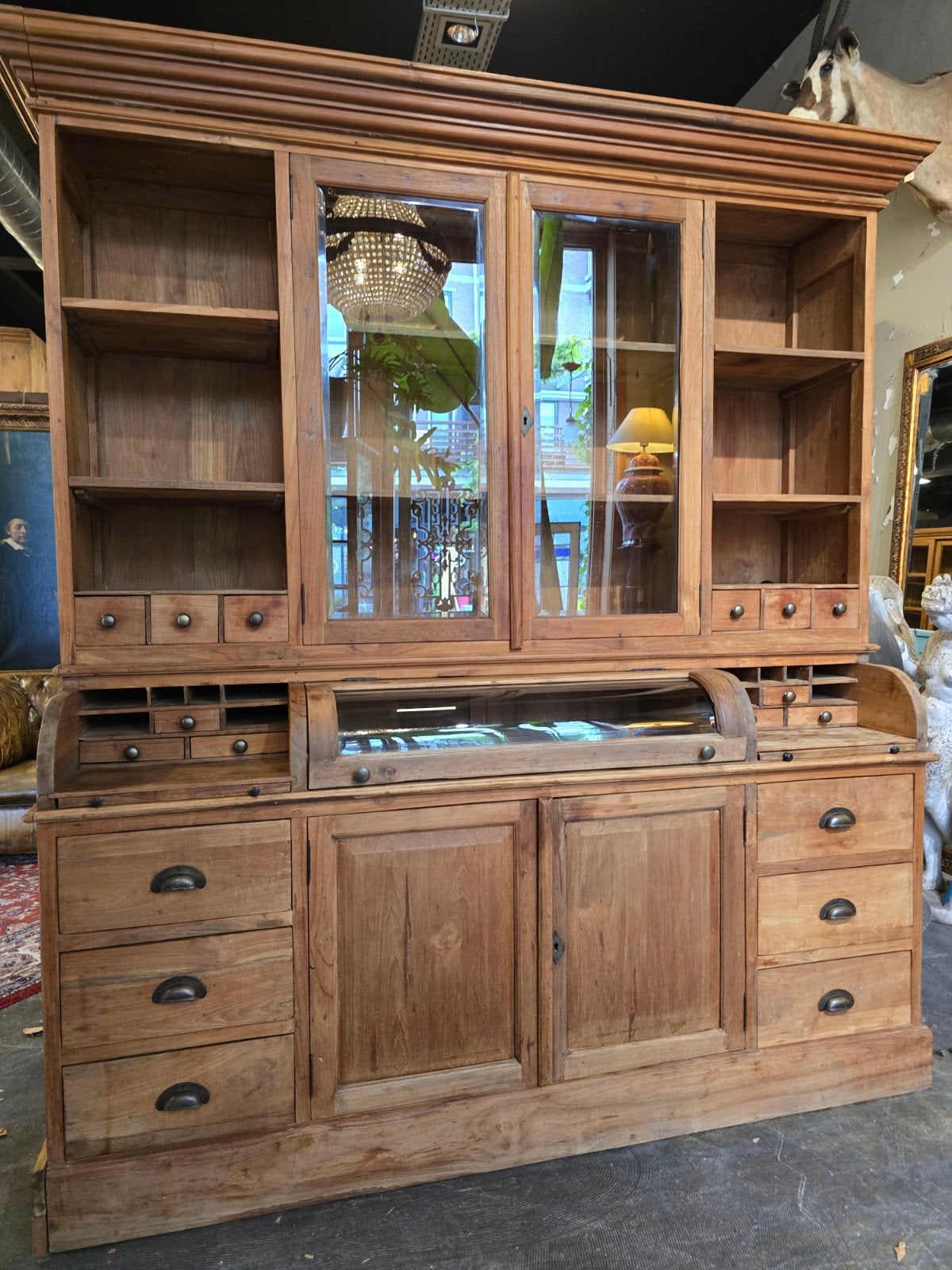 Rustieke Grutterskast | Buffetkast | Apothekerskast teakhout, Huis en Inrichting, Kasten | Buffetkasten, Gebruikt, 200 cm of meer