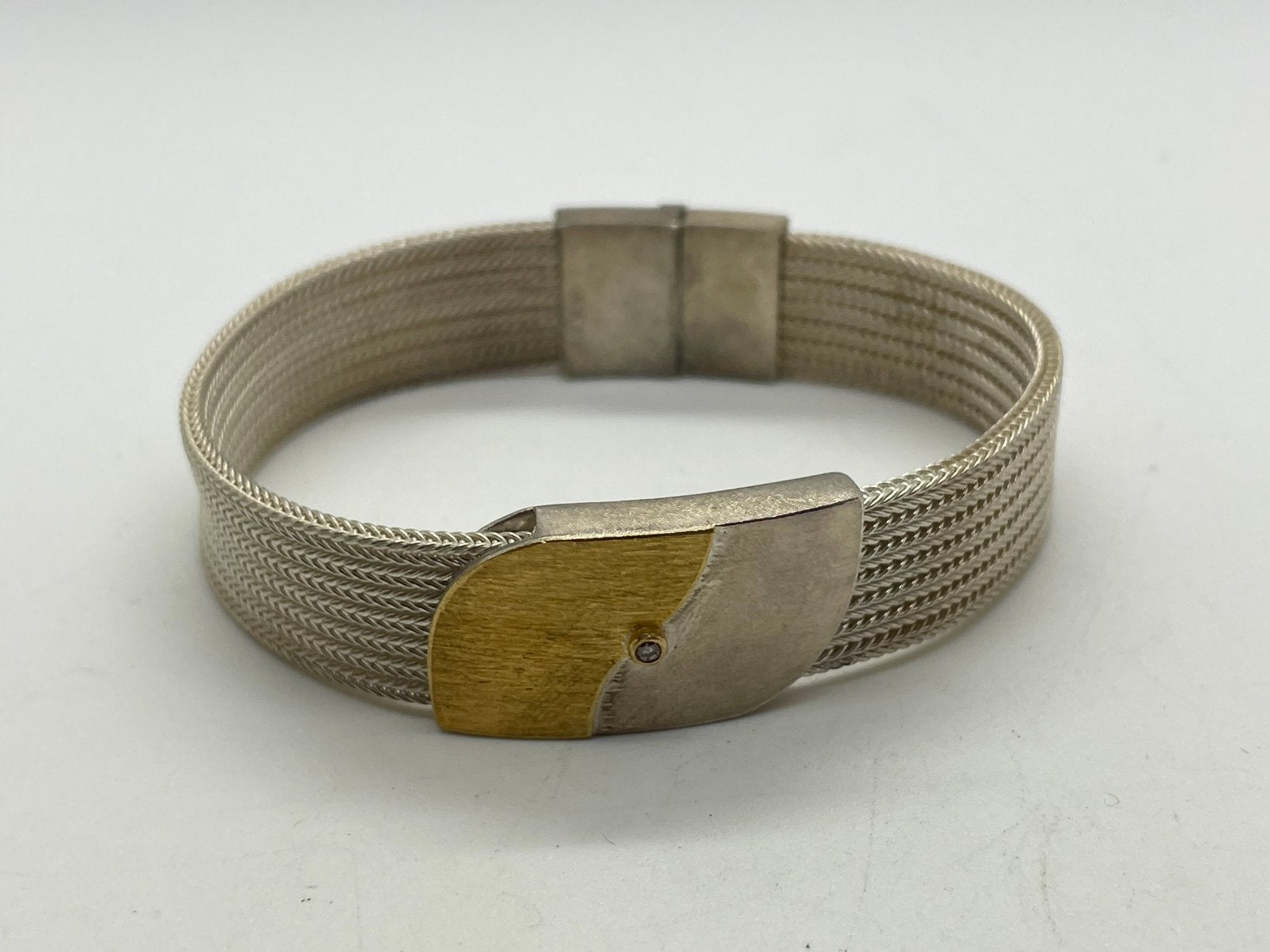 F699 Prachtige zilveren armband MANU Schmuck diamant 22K, Sieraden, Tassen en Uiterlijk, Ophalen of Verzenden, X, Met edelsteen