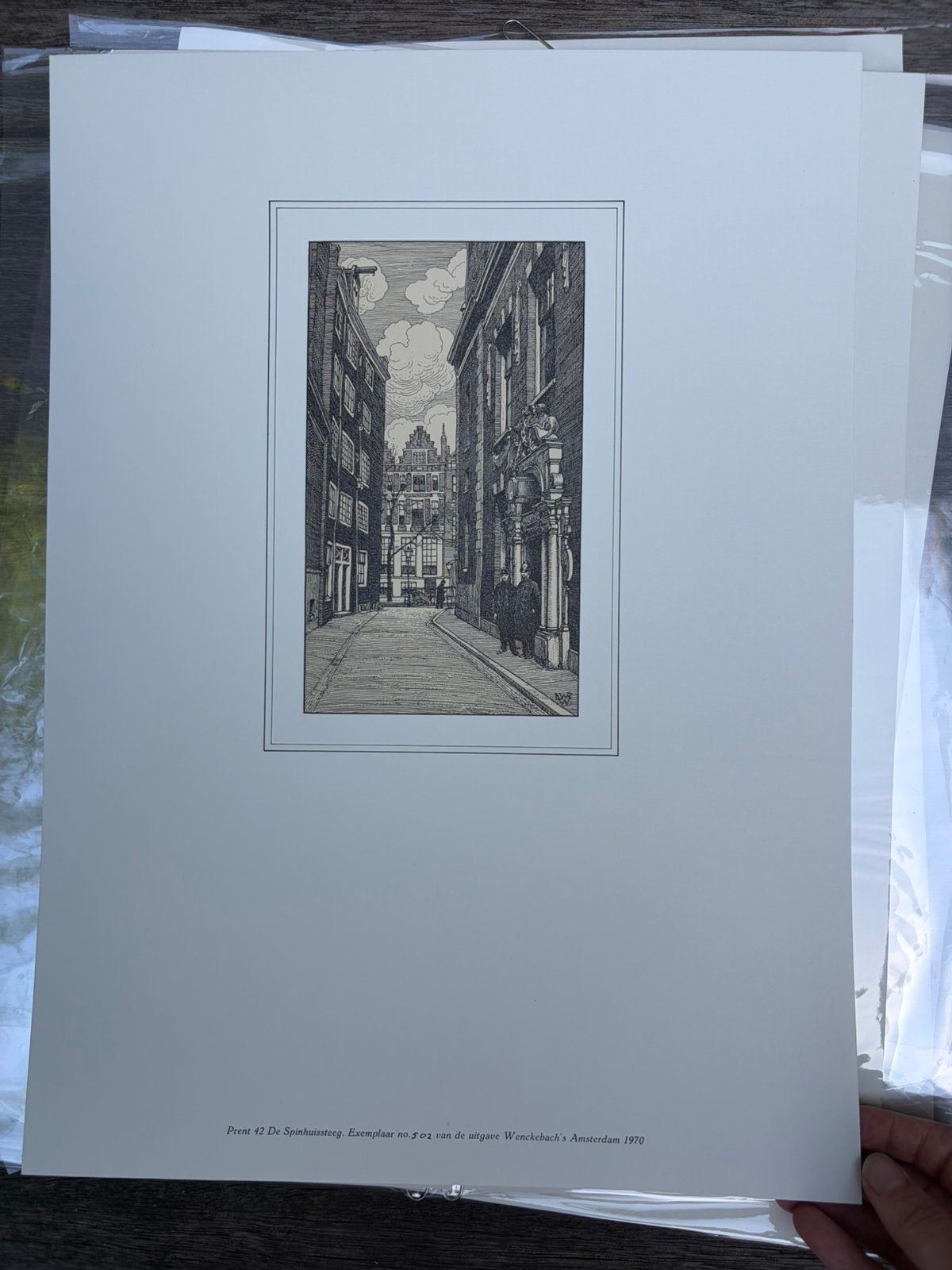 Prent 42 uit Wenckebach’s Amsterdam heruitgave 1970 nr.502, Ophalen of Verzenden, Voor 1940, Gebruikt, Overige onderwerpen