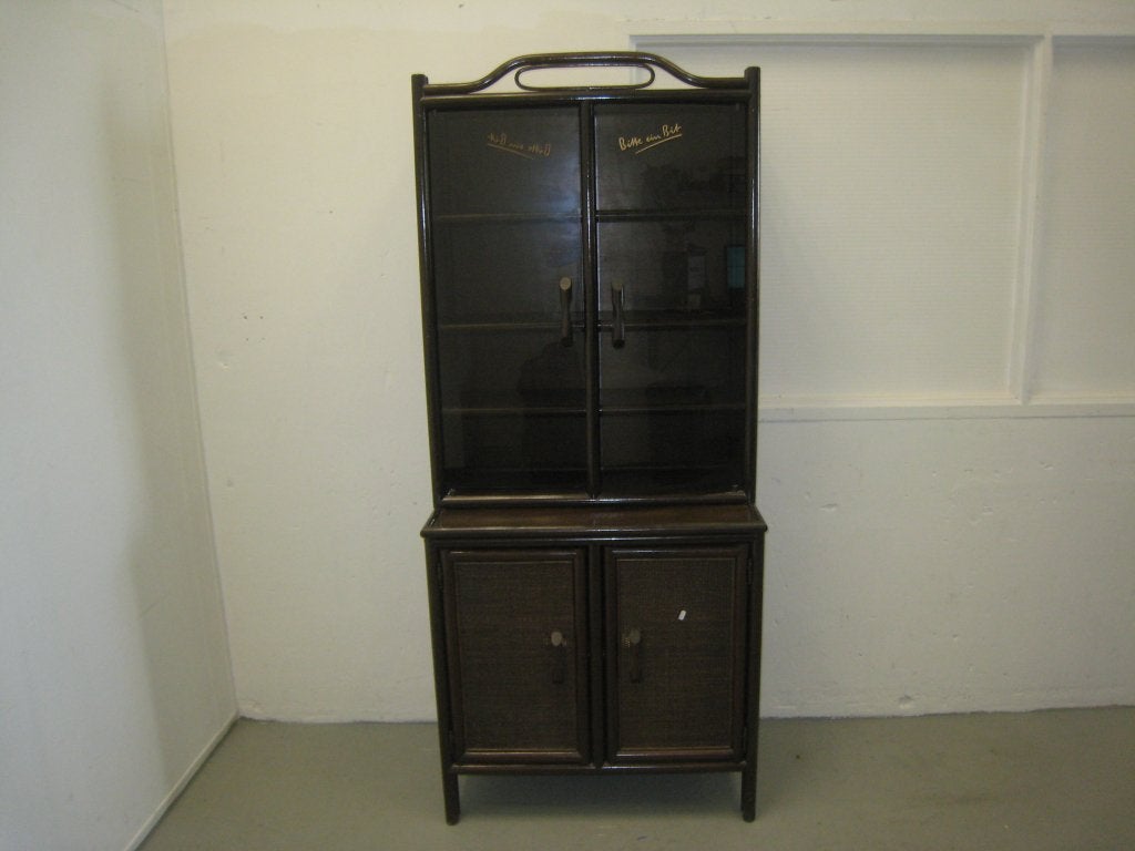 Vintage jaren 70 rotan en bamboe Manou kast, Niet ingevuld, Gebruikt, Niet ingevuld, Niet ingevuld