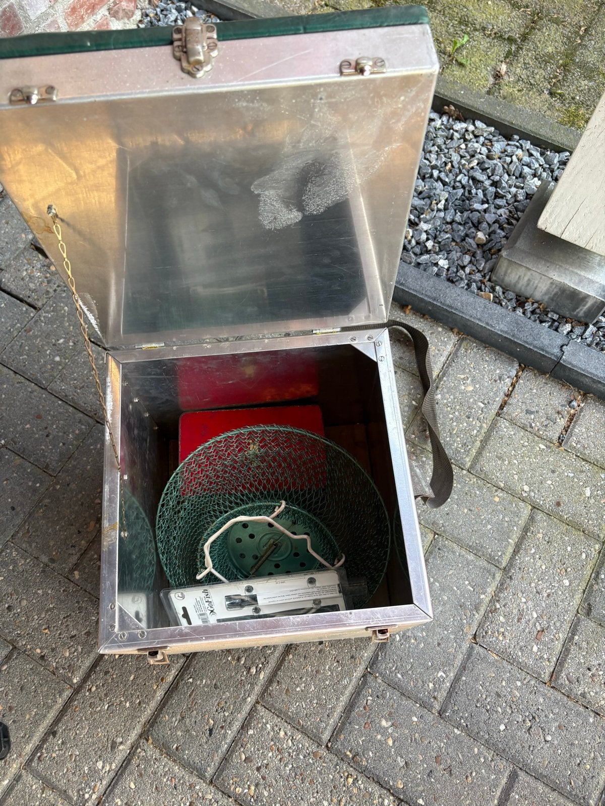Viskoffer met inhoud en zitkussen, Ophalen of Verzenden, Gebruikt, Koffer of Tas