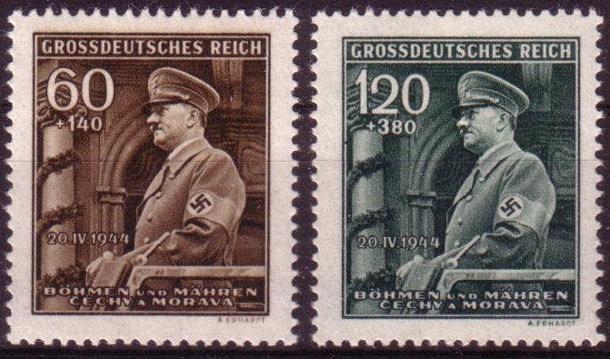 Set Hitler Zegels uit 1944 (BM 136-137) - 01, Ophalen of Verzenden, Overige soorten, Duitsland, Foto of Poster