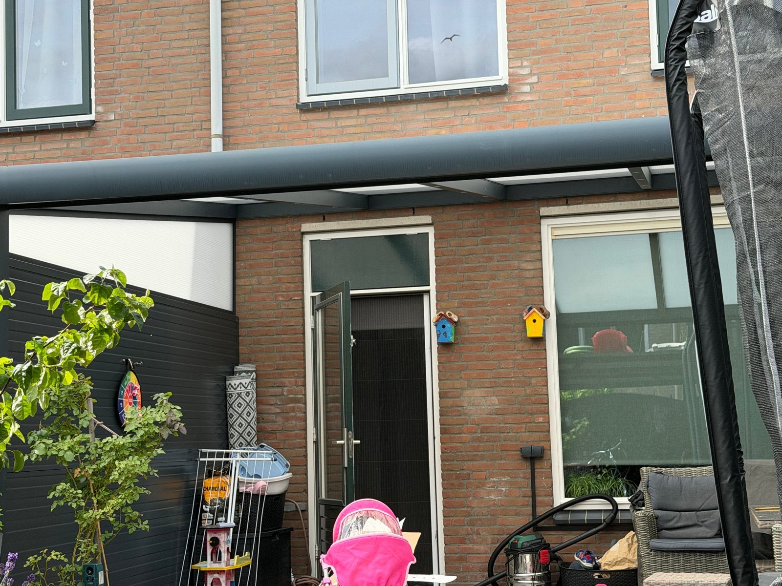 Veranda bouwpakket 500x350 antraciet met polycarbonaat zijwa, Ophalen of Verzenden, Nieuw, Veranda