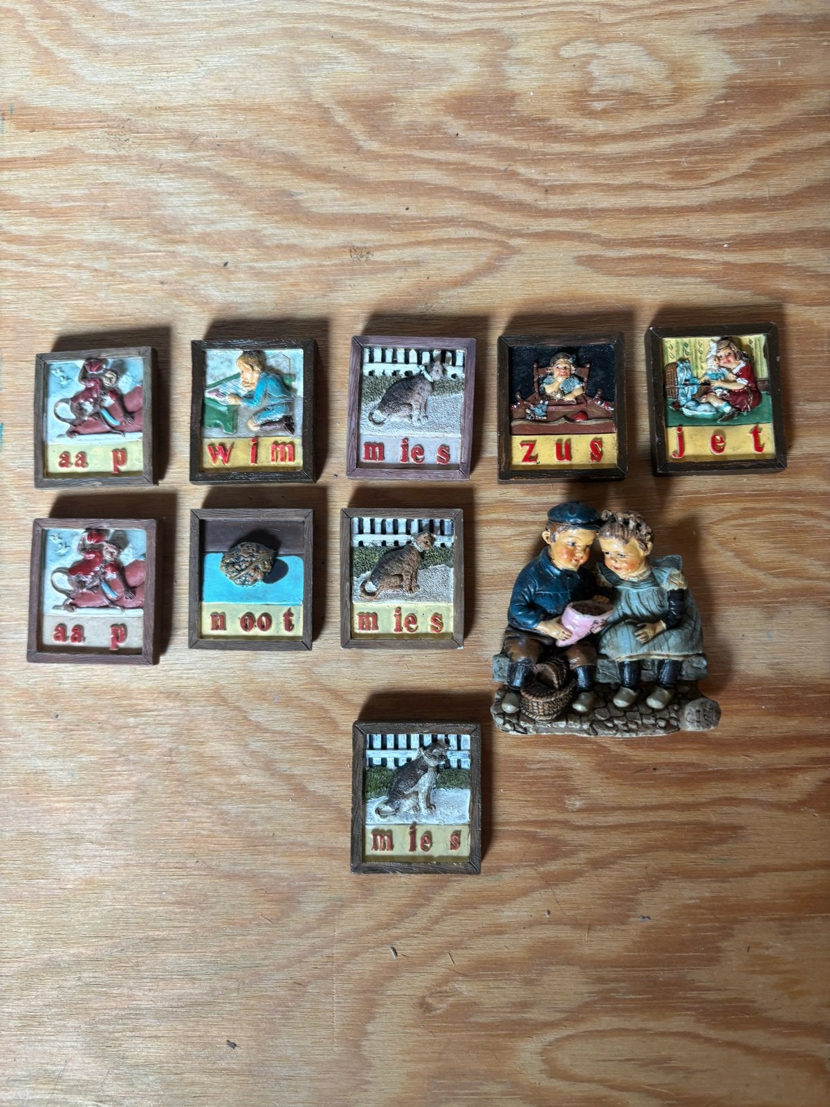 Ouderwetse koelkastmagneetjes Ot en Sien aap noot Mies, Ophalen of Verzenden, Gebruikt