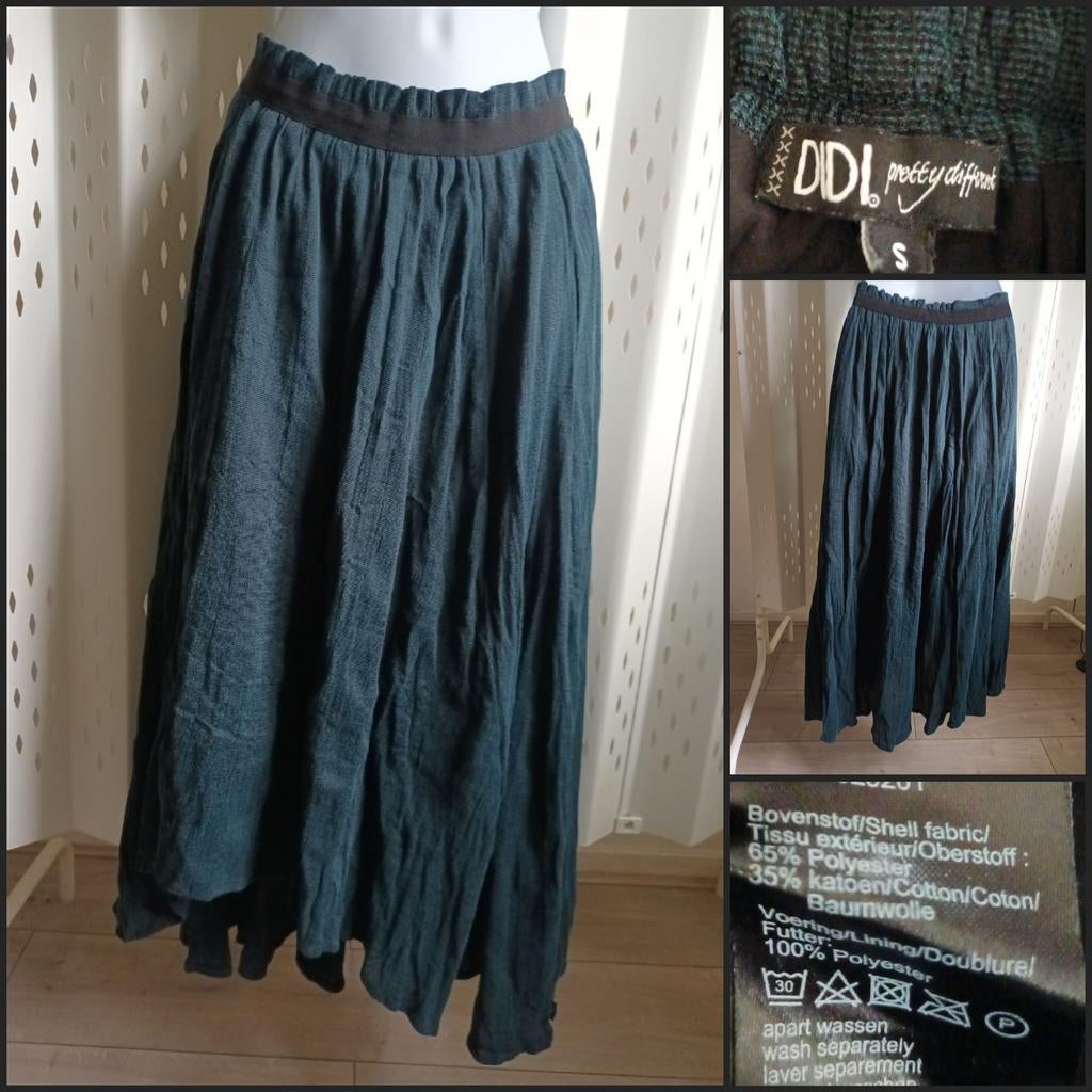 DIDL Pretty Different Groene Maxi Rok Maat S, Kleding | Dames, Rokken, Zo goed als nieuw, Maat 36 (S), Groen, Onder de knie, Ophalen of Verzenden