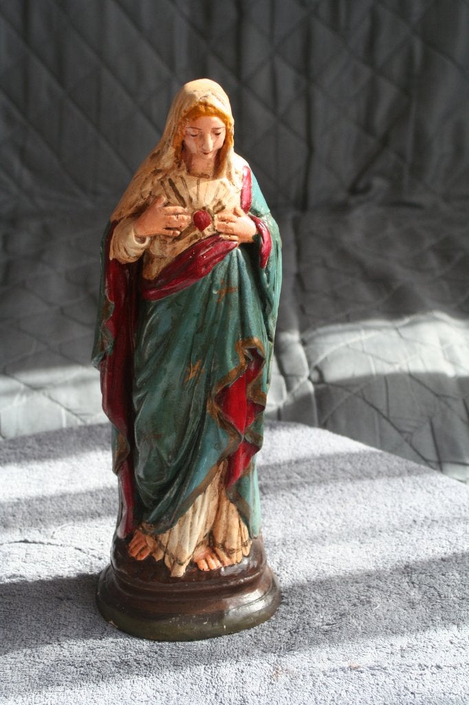Antieke mooie Maria beeld van gips, Antiek en Kunst, Ophalen of Verzenden