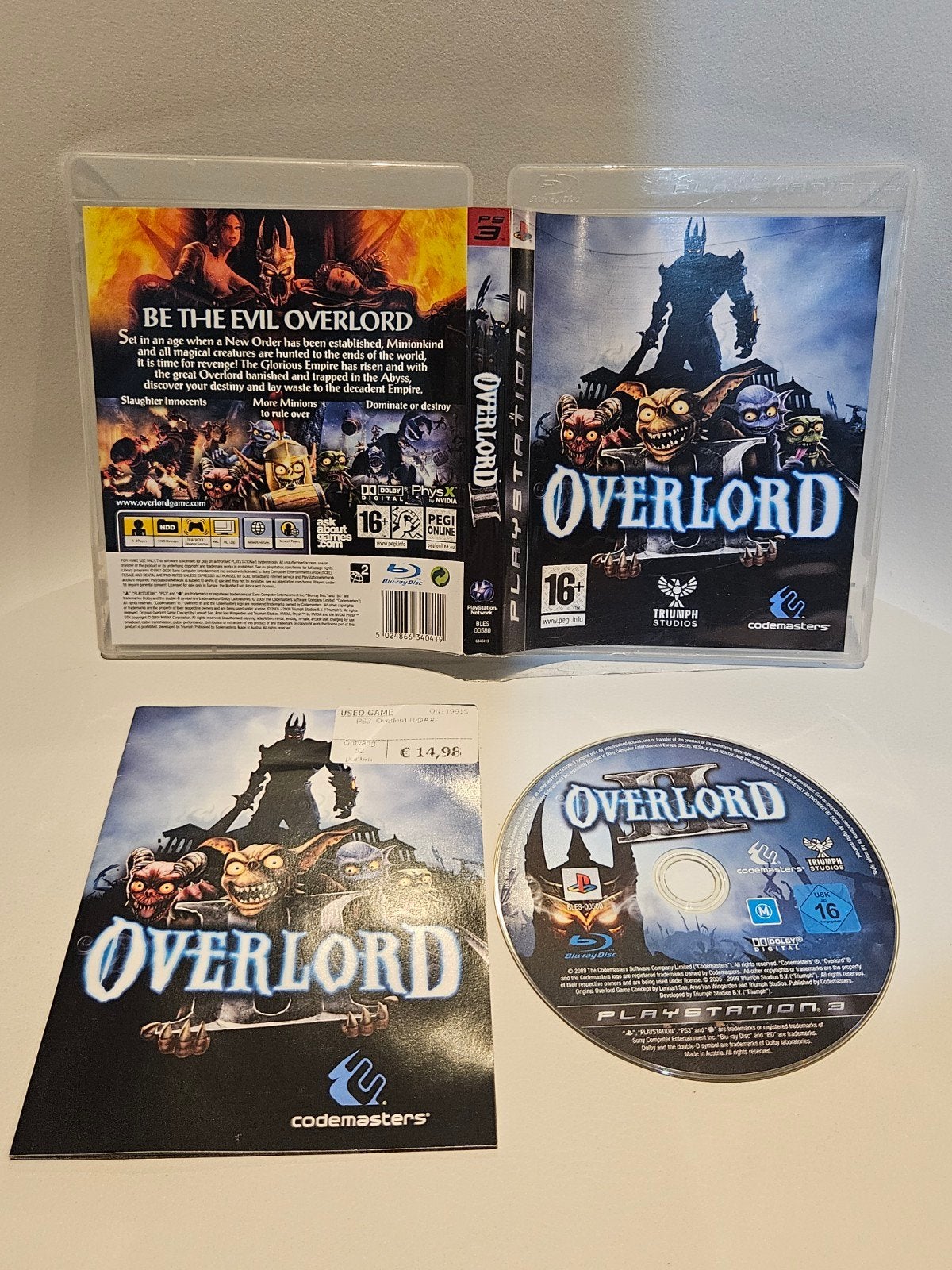 Overlord II PS3, Spelcomputers en Games, Games | Sony PlayStation 3, 1 speler, Ophalen of Verzenden, Zo goed als nieuw, Vanaf 18 jaar