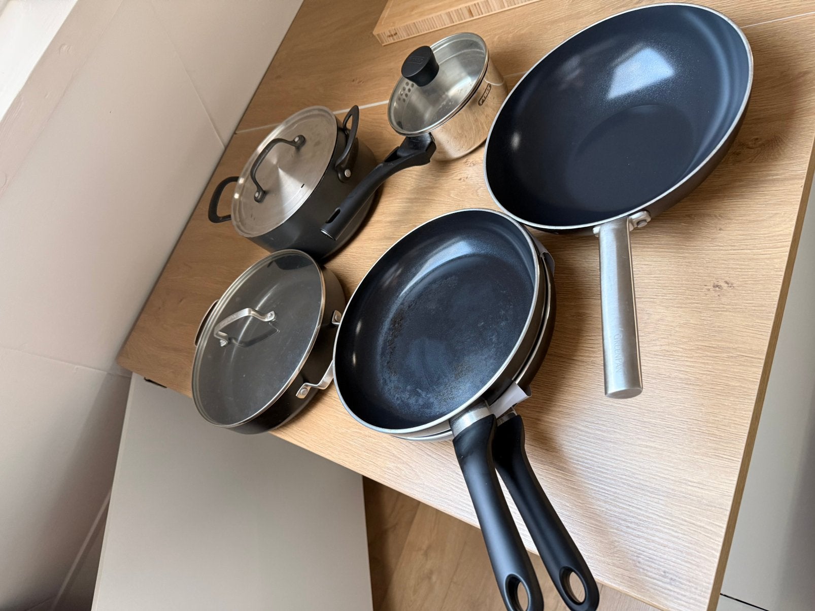 Diverse bak- en kookpannen, Ophalen, Rvs, Wok