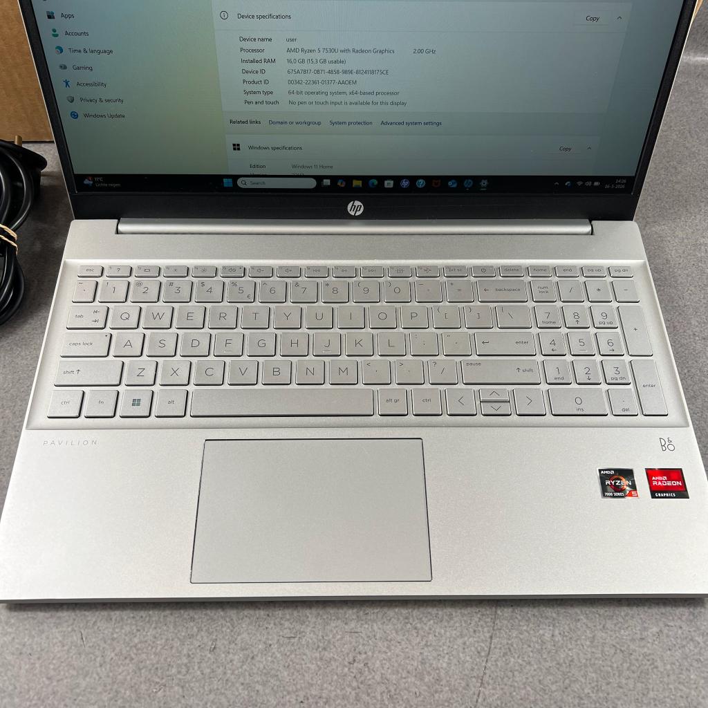HP Pavilion 15-eh384 | AMD Ryzen 5 | 16GB | 500GB 408492, Hp, Gebruikt, 2 tot 3 Ghz, SSD