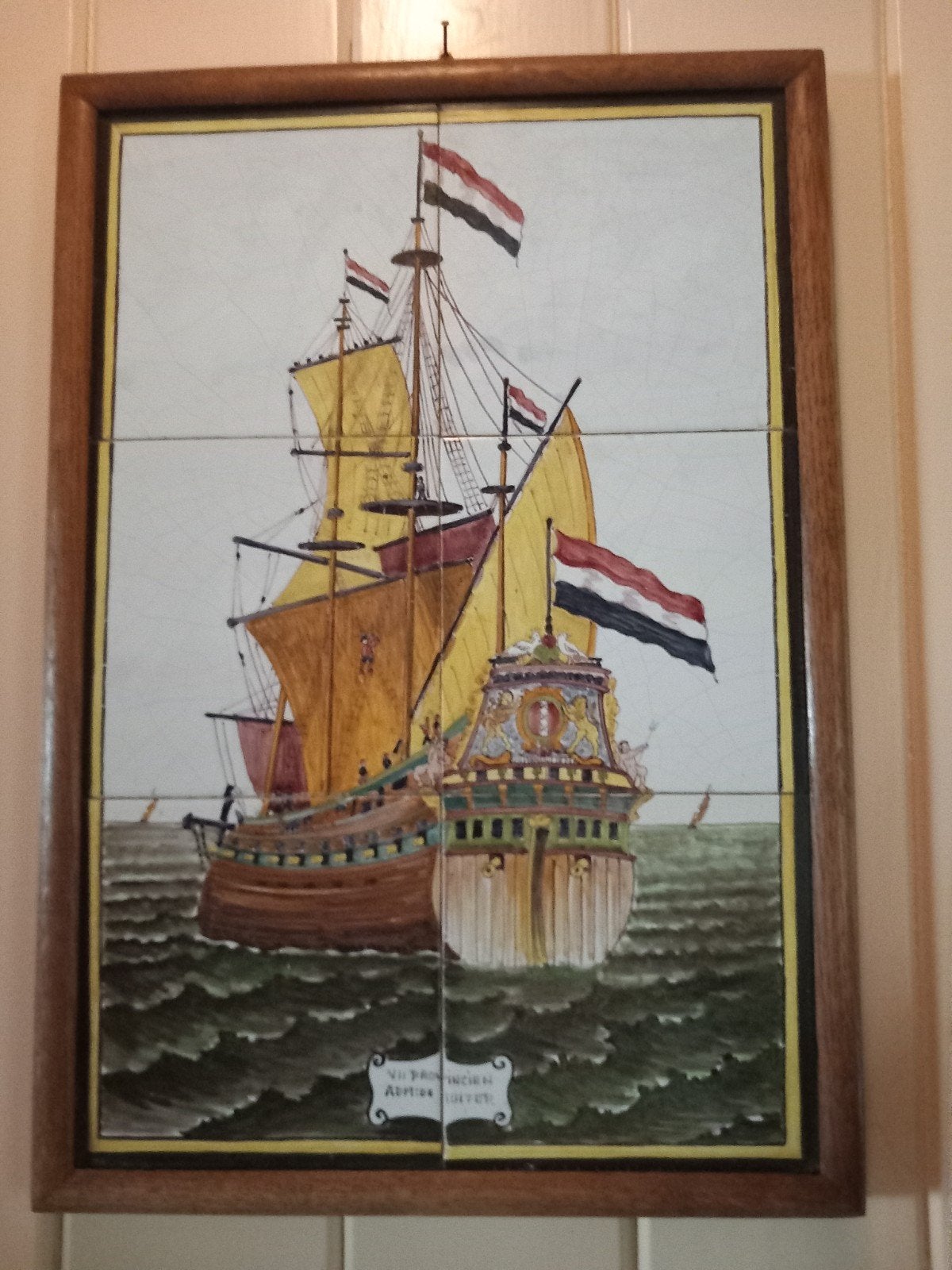 Antiek tegeltableau de 7 provinciën M.A de Ruyter, Antiek en Kunst, Ophalen of Verzenden