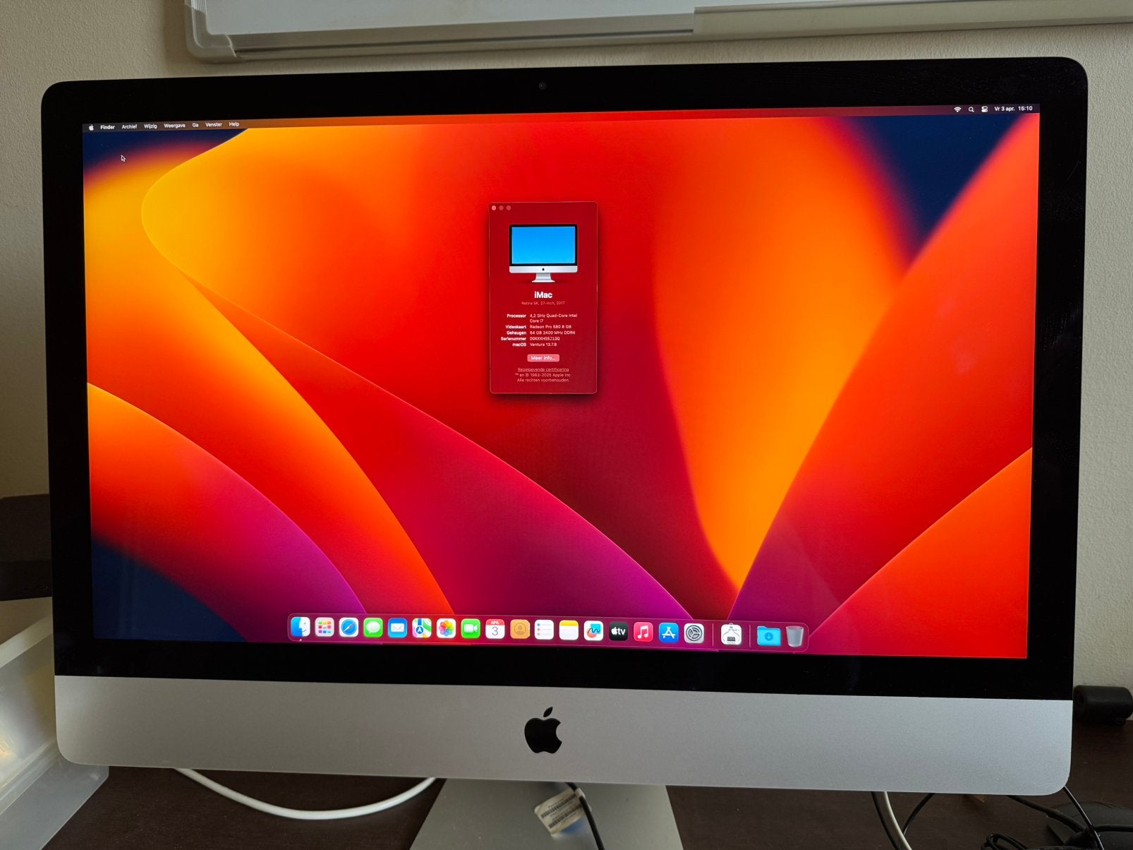 iMac Retina 5k | 27” | 2TB | 4,2Ghz Quad i7 | 64GB, Ophalen, 64 GB of meer, SSD, IMac