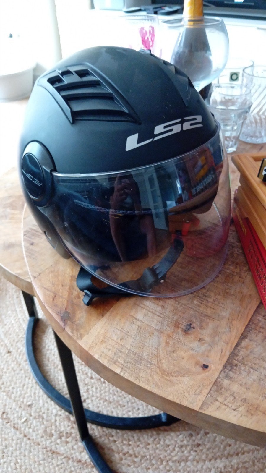 LS2 Airflow Jethelm - Maat S - Mat Zwart, Ophalen of Verzenden, Zo goed als nieuw, Small, Overige merken