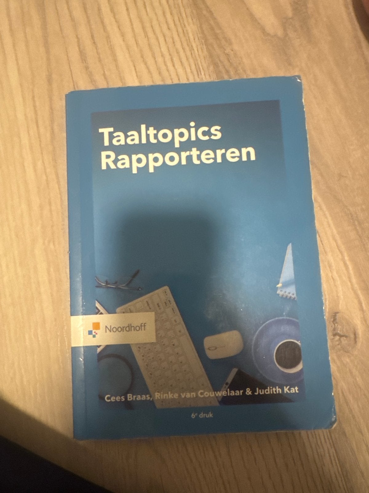 C. Braas - Taaltopics Rapporteren, Boeken, Zo goed als nieuw, Nederlands, Overige niveaus, C. Braas; R. van Couwelaar; J. Kat