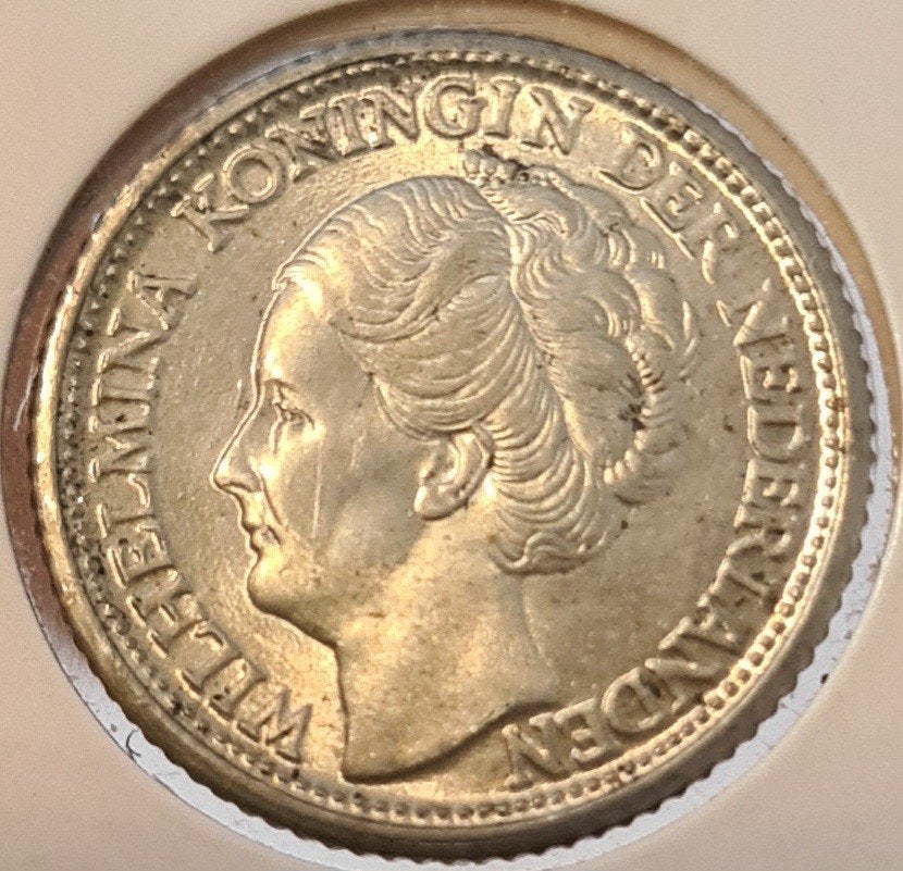1/4 gulden 1944 Curaçao kwaliteit, Postzegels en Munten, Zilver, 25 cent, Ophalen of Verzenden, Koningin Wilhelmina