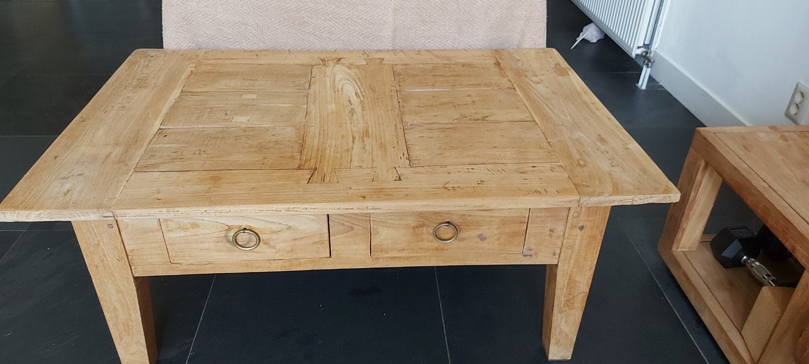 Prachtige teak salontafel 120 x 80 x 49 cm, Ophalen, Gebruikt, 100 tot 150 cm, 50 tot 100 cm