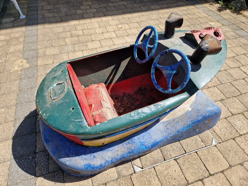 KERMIS METAAL BOOT DRAAIMOLEN AUTOPEDE HAVEN DECO VINTAGE, Ophalen, Gebruikt
