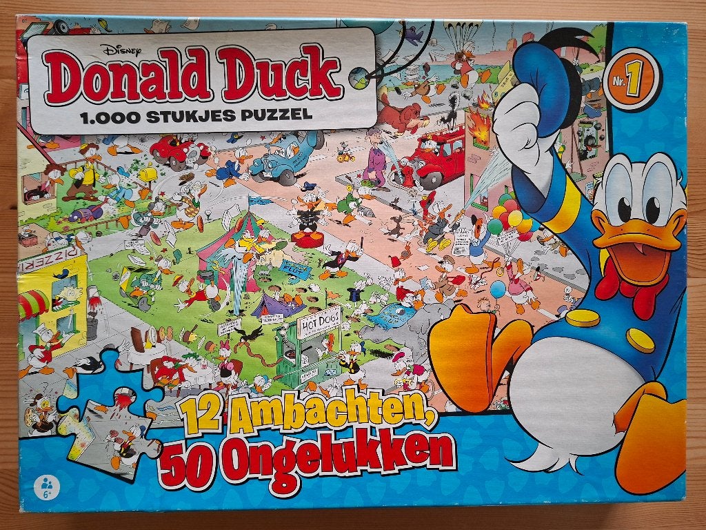 Donald Duck 1000 stukjes - Ruilen kan ook, Ophalen, 500 t/m 1500 stukjes, Zo goed als nieuw, Legpuzzel