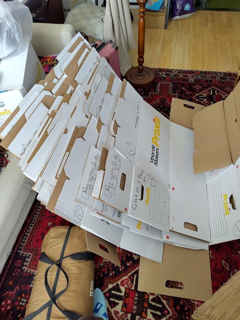 Verhuisdozen Praxis - Stevig en Opvouwbaar, Doe-het-zelf en Verbouw, Kratten en Dozen, Ophalen, 40 tot 60 cm, Opvouwbaar, 50 tot 75 cm